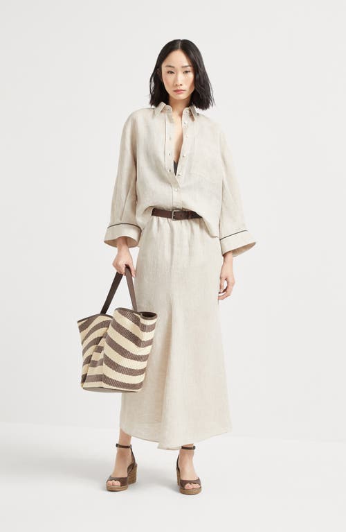 Brunello Cucinelli Monili Linen Maxi Skirt