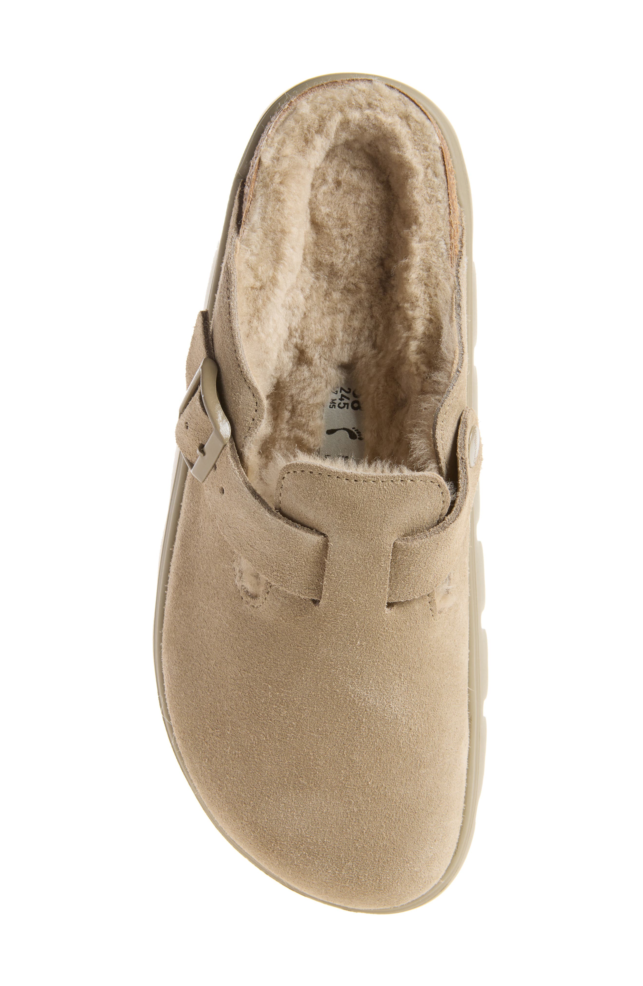 Boston Chunky Genuine Shearling Clog, Alternate, color, TAUPE/ SANDCASTLE