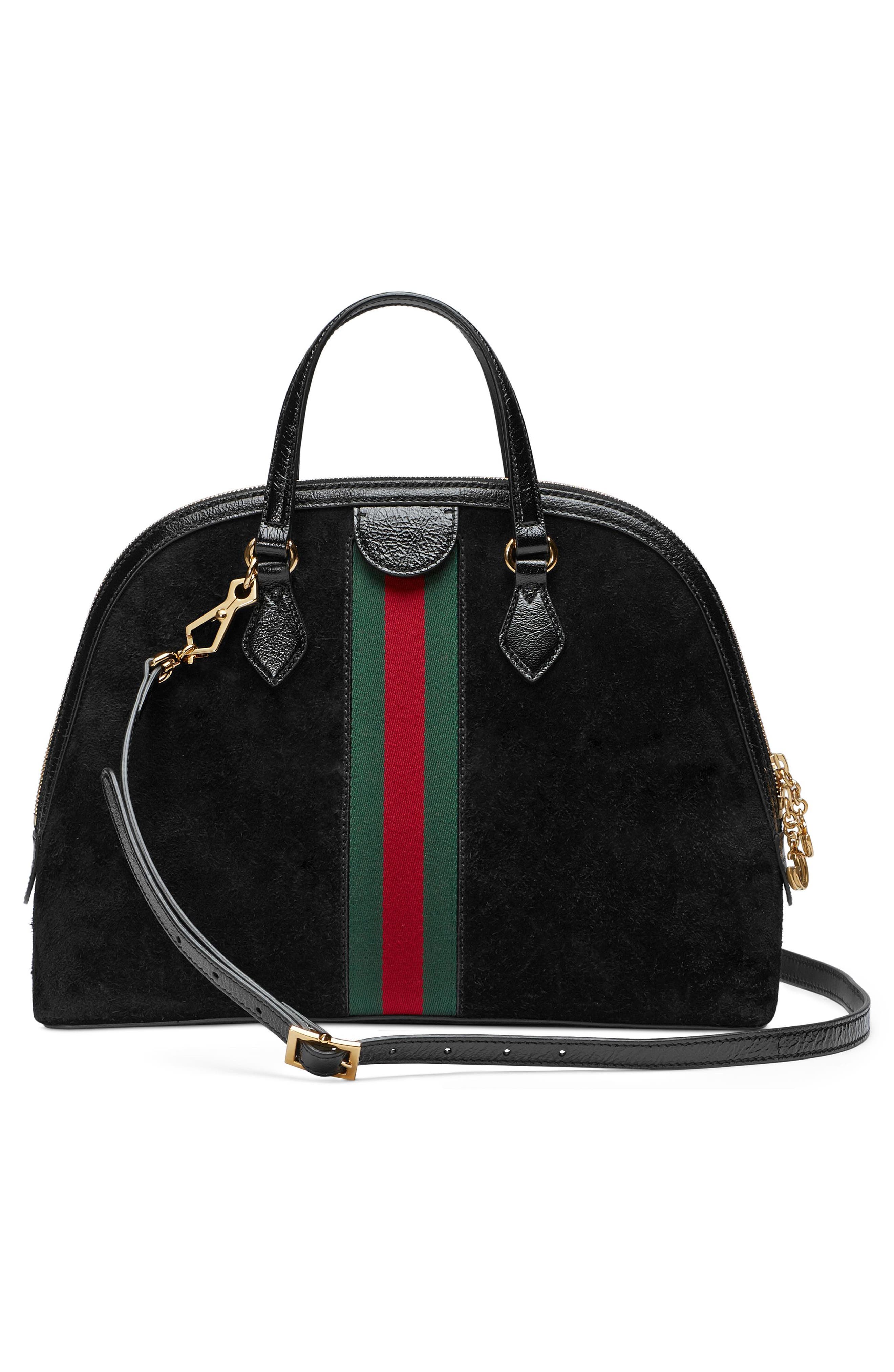 Gucci Ophidia Suede Dome Satchel, Alternate, color, 