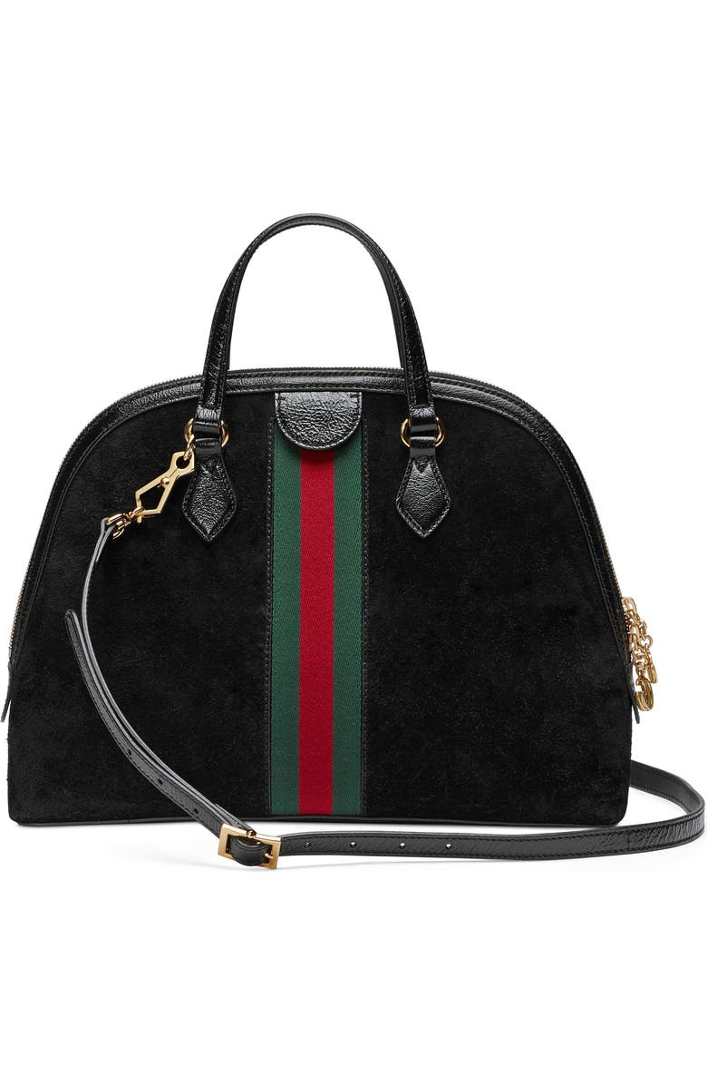 Gucci Ophidia Suede Dome Satchel, Alternate, color,