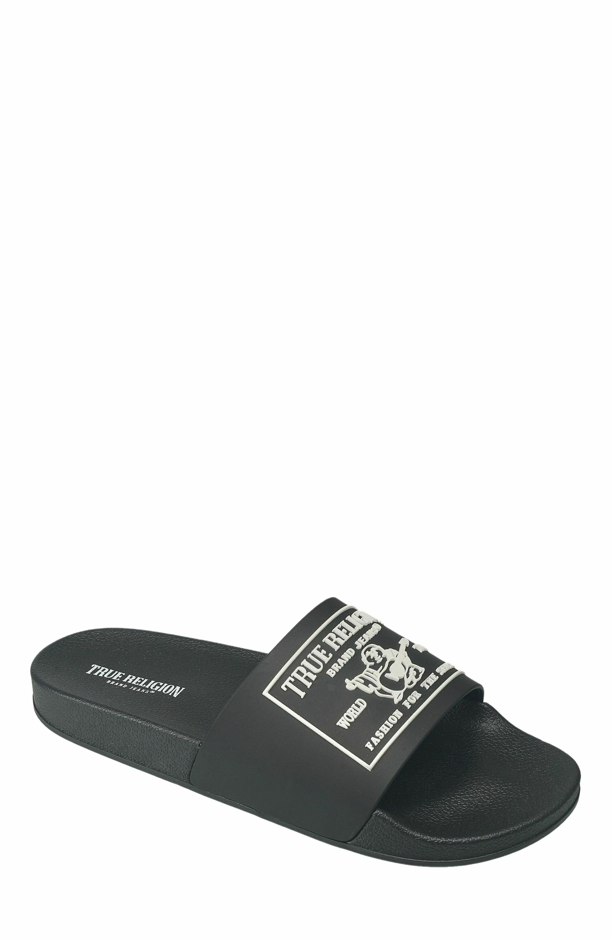 True Religion Kendrick Logo Slide, Main, color, 