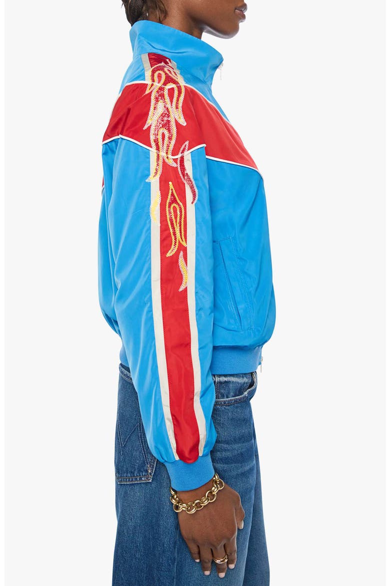 The Glossy Letterman Jacket, Alternate, color, LIGHTNING SPEED