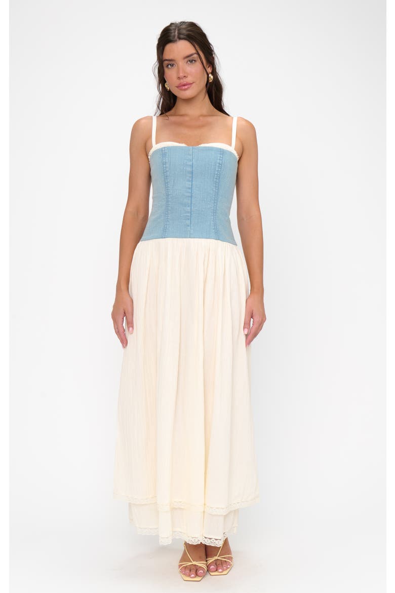 Tiffany Maxi Dress, Alternate, color, Light Indigo With Cream Voile