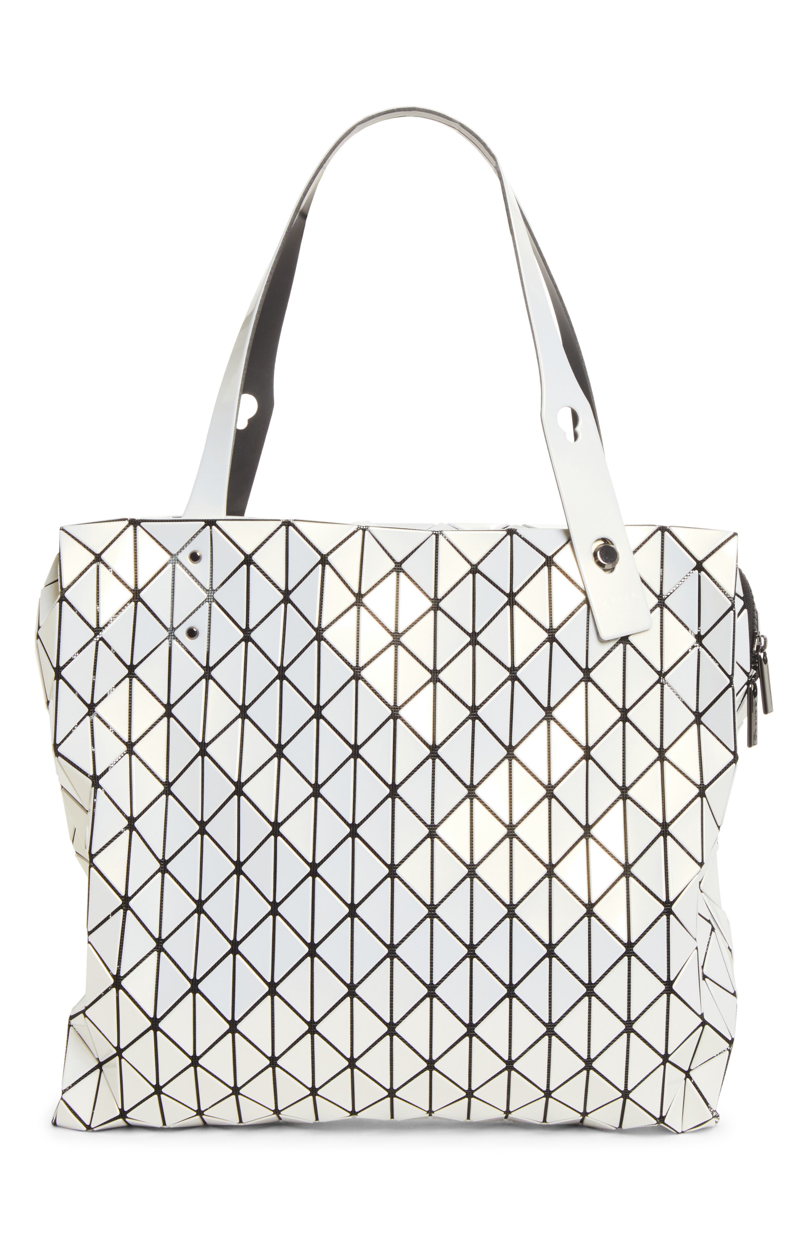 Row Metallic Tote, Alternate, color, WHITE