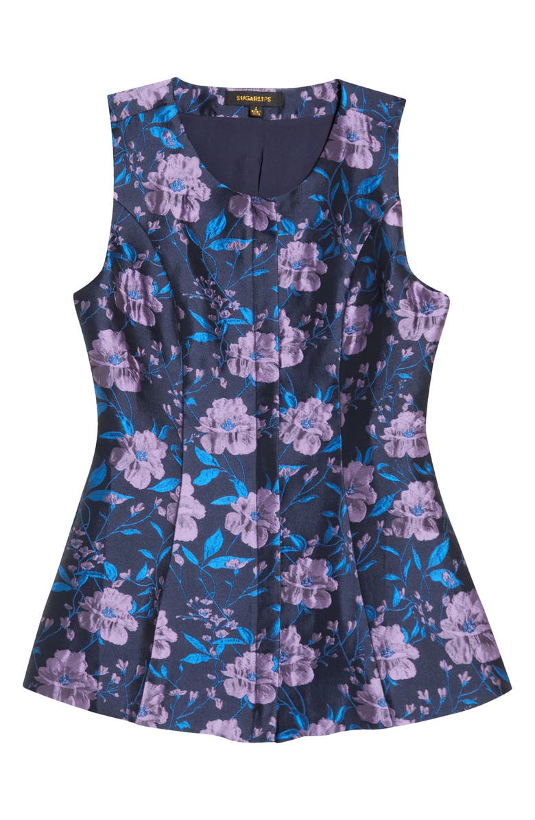 SUGARLIPS Nicole Jacquard Sleeveless Zip-Front Top, Alternate, color, 