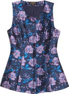 SUGARLIPS Nicole Jacquard Sleeveless Zip-Front Top