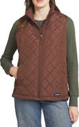 Lands' End Houndstooth Quilted Puffer Vest