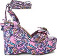 Kurt Geiger London Butterfly Ankle Wrap Platform Wedge Sandal