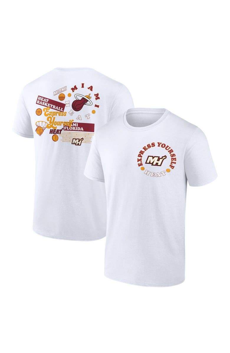 FANATICS Men's Fanatics Branded White Miami Heat Street Collective T-Shirt, Main, color, White