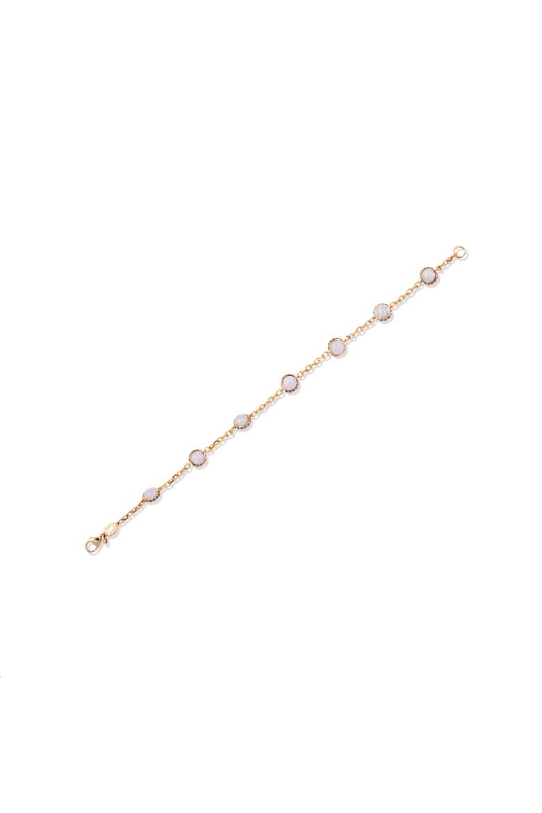 Found Cabochon Station Bracelet, Alternate, color, Pink Opal & Pink Sapphire-Gold