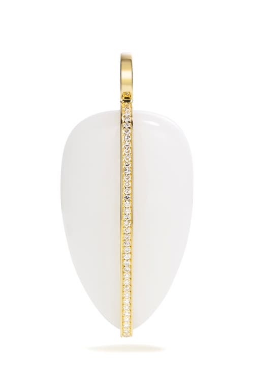 By Pariah Xl Diamond Pebble Pendant In White Jasper
