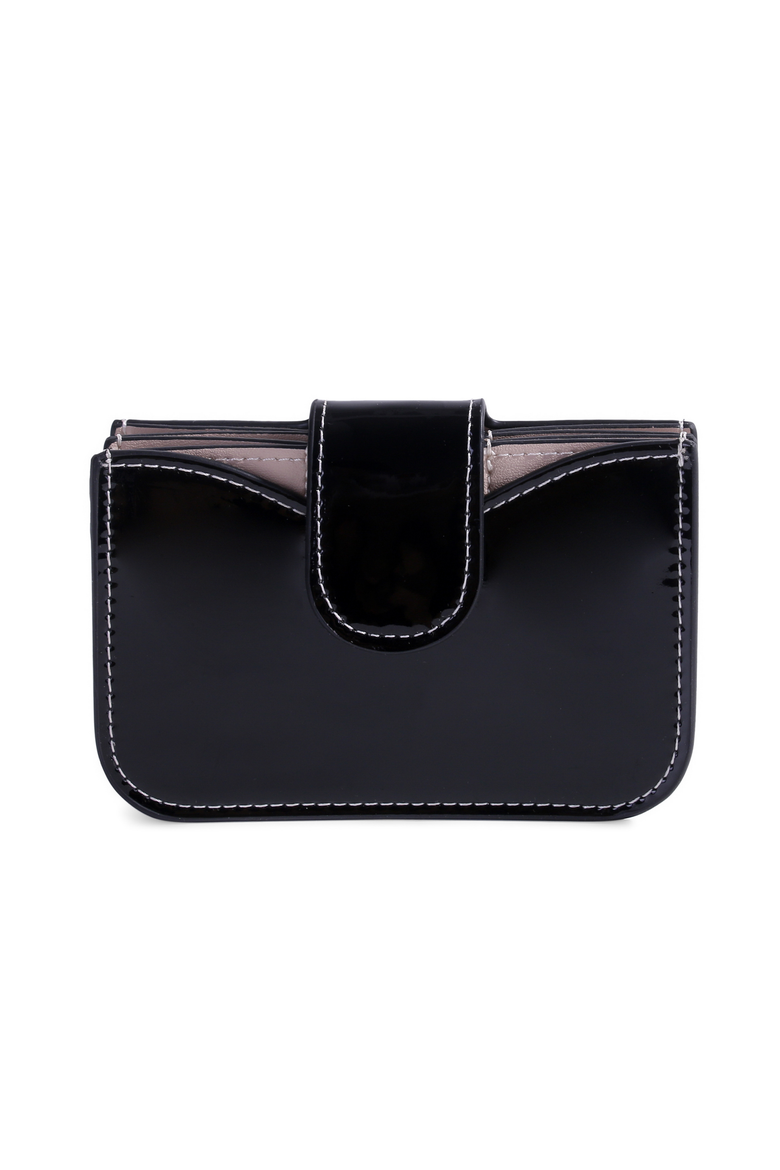 Lili Patent Leather Accordion Wallet, Main, color, Black with Sand