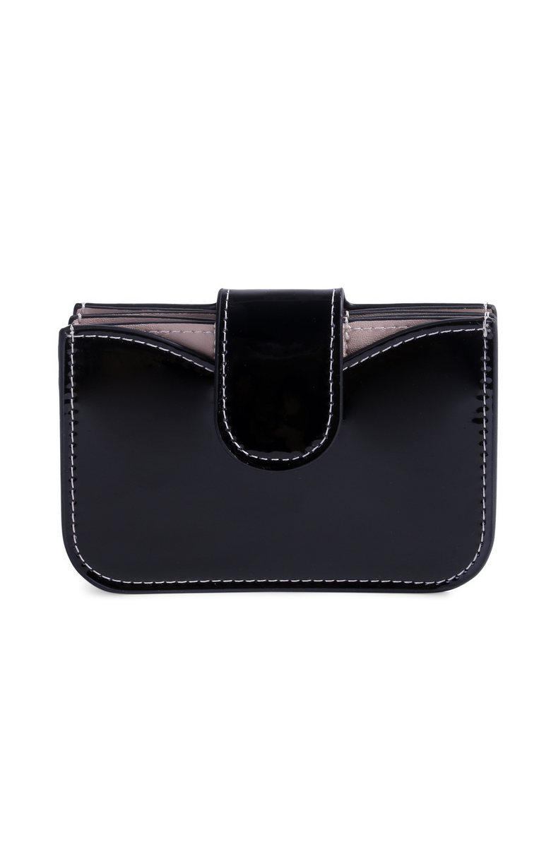JURGI Lili Patent Leather Accordion Wallet, Main, color, Black With Sand