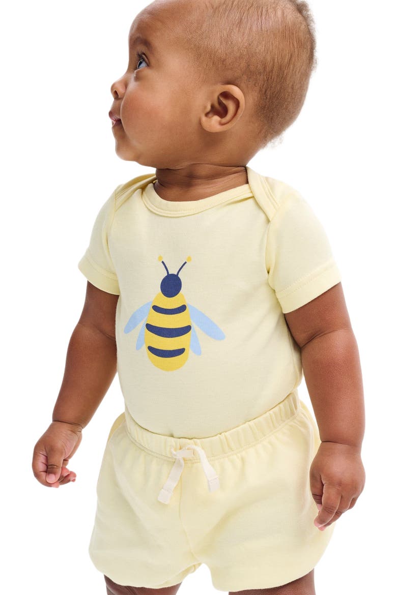 Baby Organic Bubble Short, Alternate, color, Light Banana