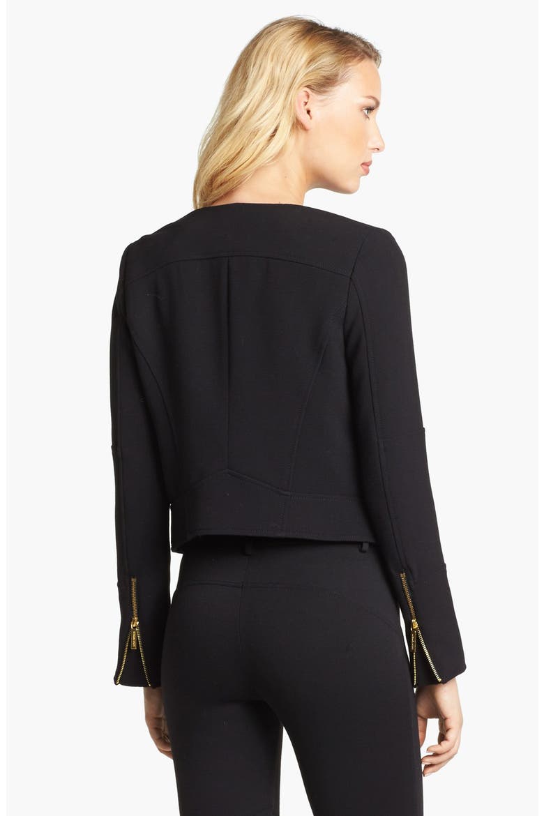 Knit Moto Jacket, Alternate, color, BLACK