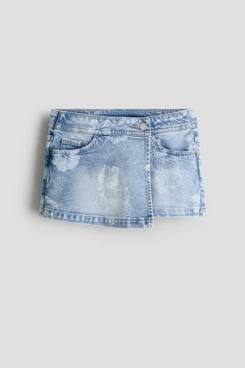 Denim Wrap Skort