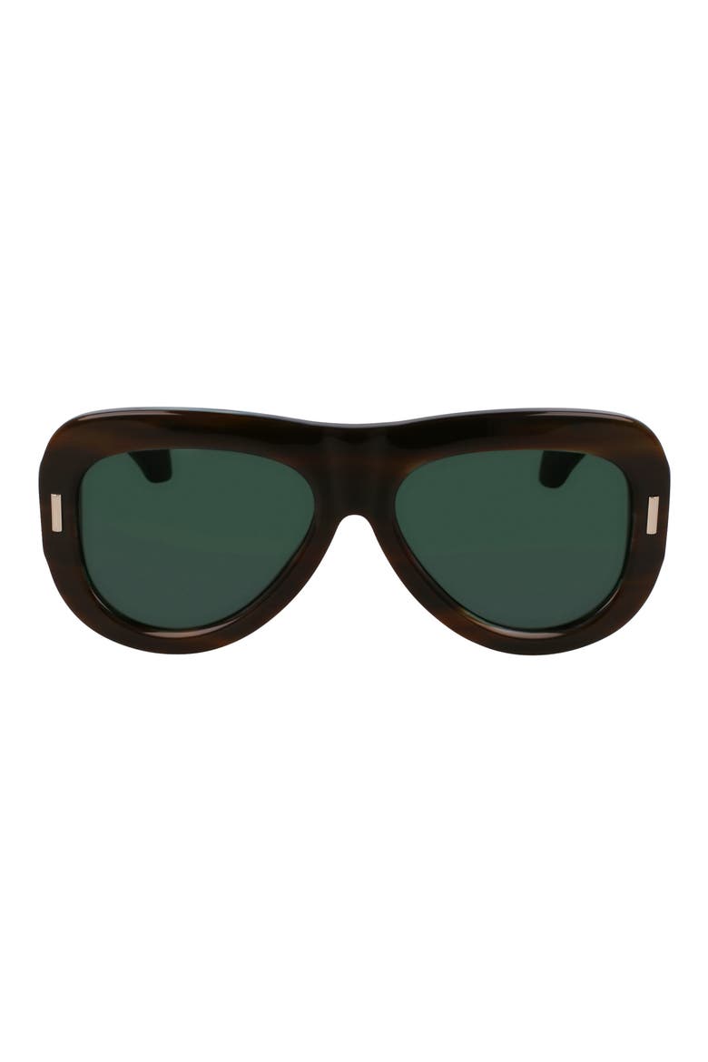 Rivets 57mm Aviator Sunglasses, Main, color, STRIPED BROWN GREEN