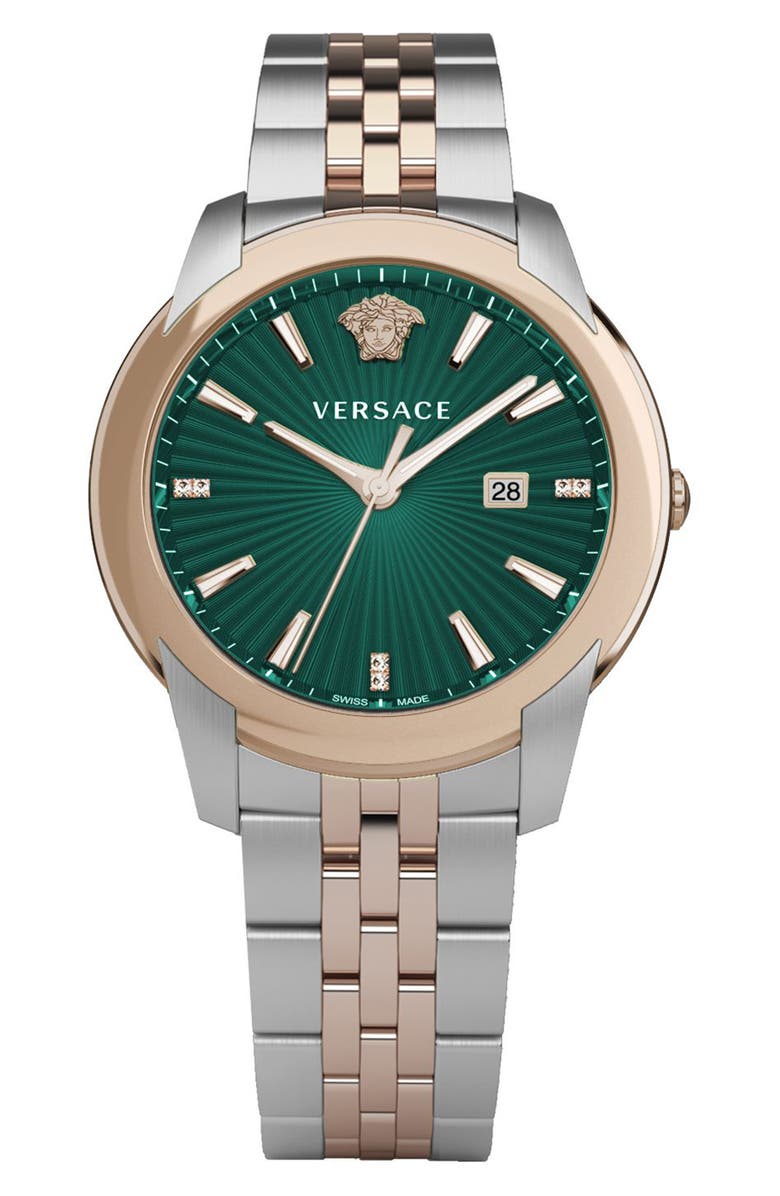 Versace V-Urban Diamond Accent Swiss Quartz Bracelet Watch, 42mm, Main, color, 