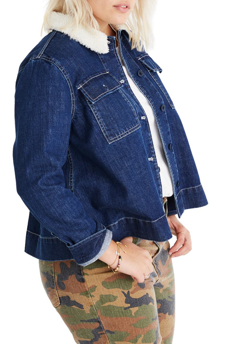 Denim Northward Crop Army Jacket, Alternate, color, EDGAR