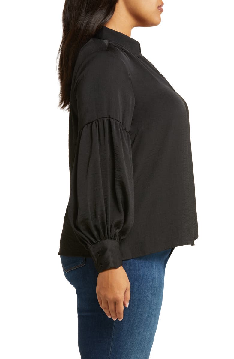 Vince Camuto Split Neck Balloon Sleeve Top, Alternate, color, 