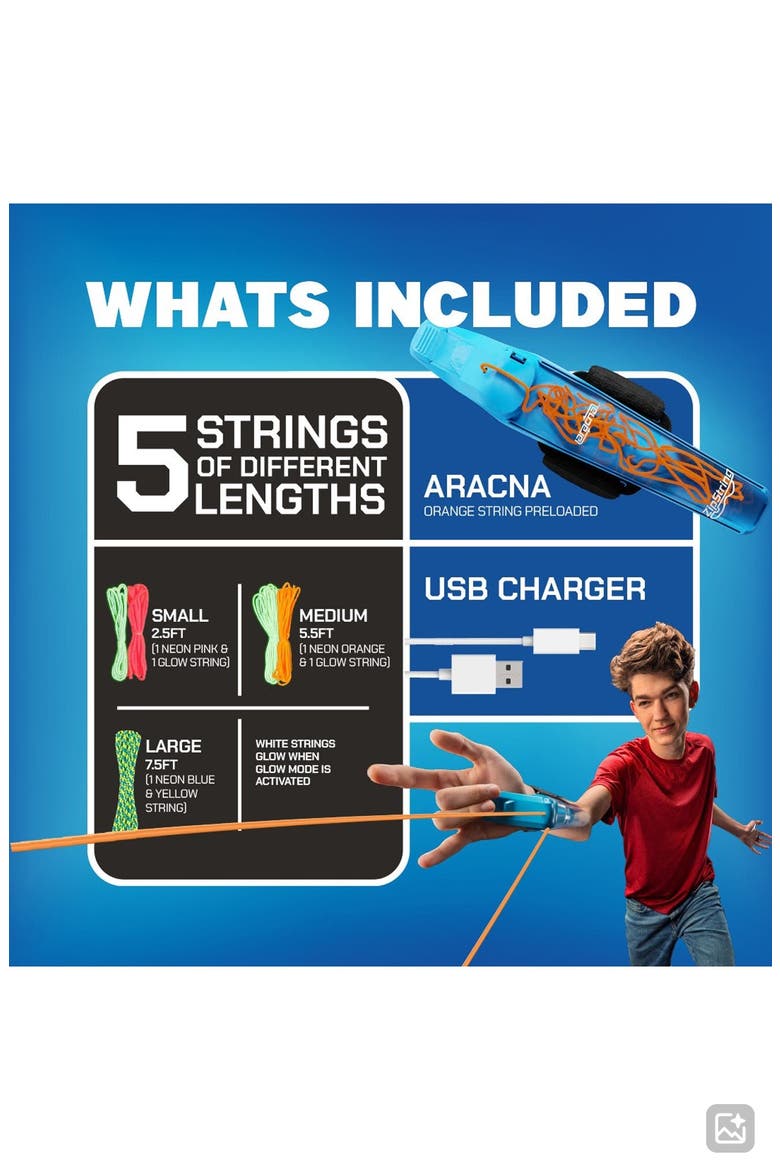 Aracna Glow-in-the-Dark Web Shooter Toy, Alternate, color, MULTI