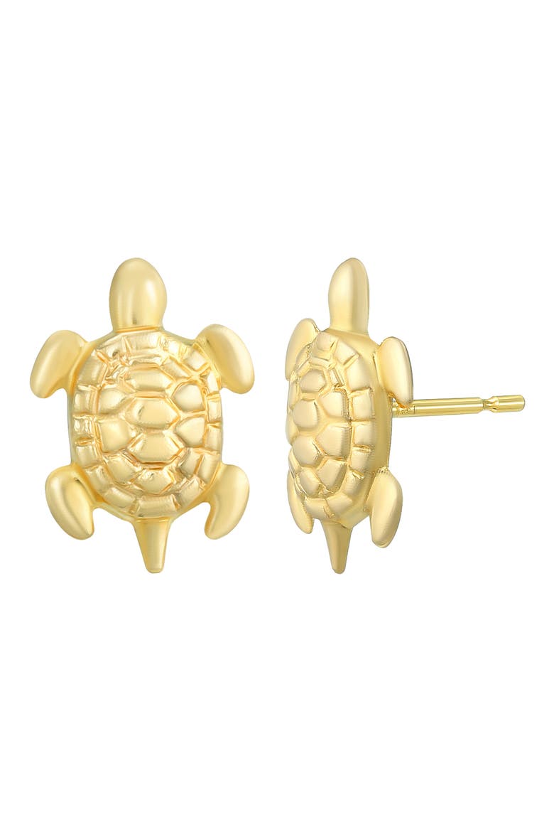 Turtle Stud Earrings, Main, color, GOLD