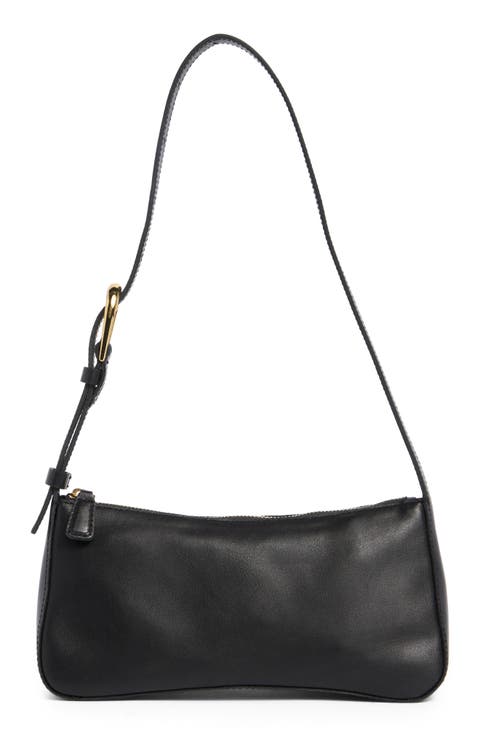 The Sculptural Buckle Leather Shoulder Bag