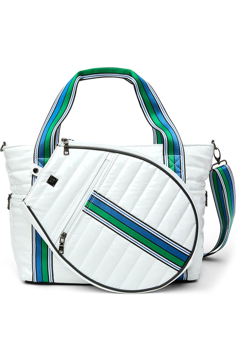 THINK ROYLN Love All Tennis Bag, Main, color, White Patent