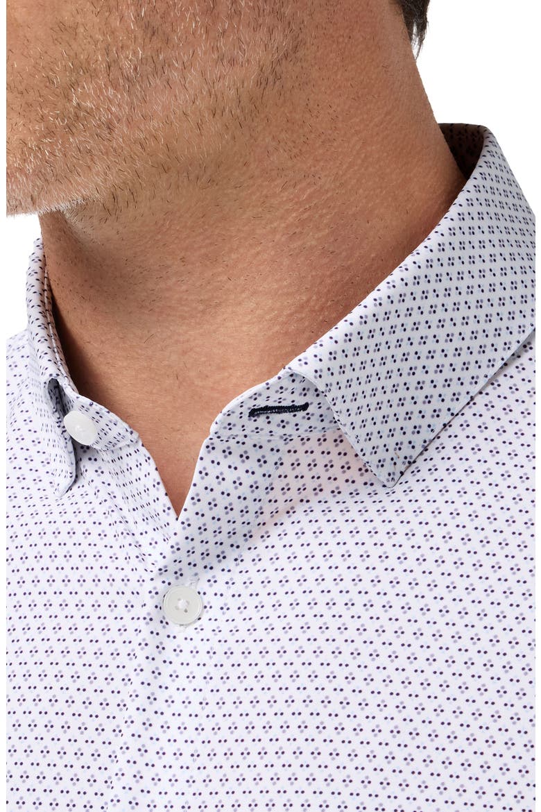 Leeward Trim Fit Diamond Print Performance Button-Up Shirt, Alternate, color, PASSION PURPLE MULTI DIAMOND