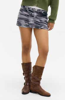BDG Urban Outfitters Camo Low Rise Denim Carpenter Miniskirt