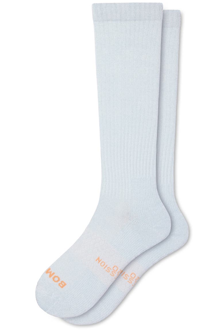 Casual Marled Compression Supima® Cotton Blend Knee High Socks, Alternate, color, CLOUD MIST
