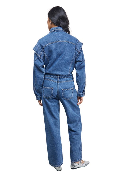 Warehouse Tony Denim Jumpsuit In Blue