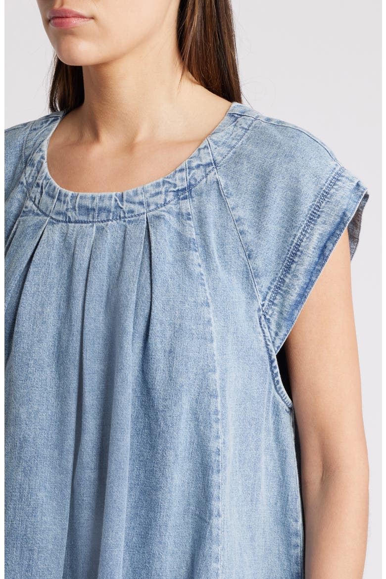 Marcel Pleated Denim Minidress, Alternate, color, LAKESIDE