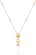 T Tahari Crystal Station Pendant Necklace