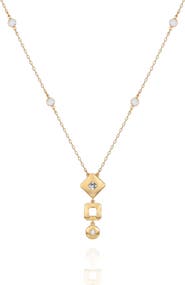 T Tahari Crystal Station Pendant Necklace