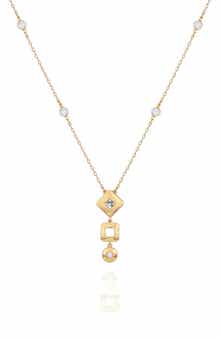 T Tahari Crystal Station Pendant Necklace