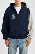 Fear of God Essentials x MLB Seattle Mariners Cotton Blend Fleece Half Zip Hoodie