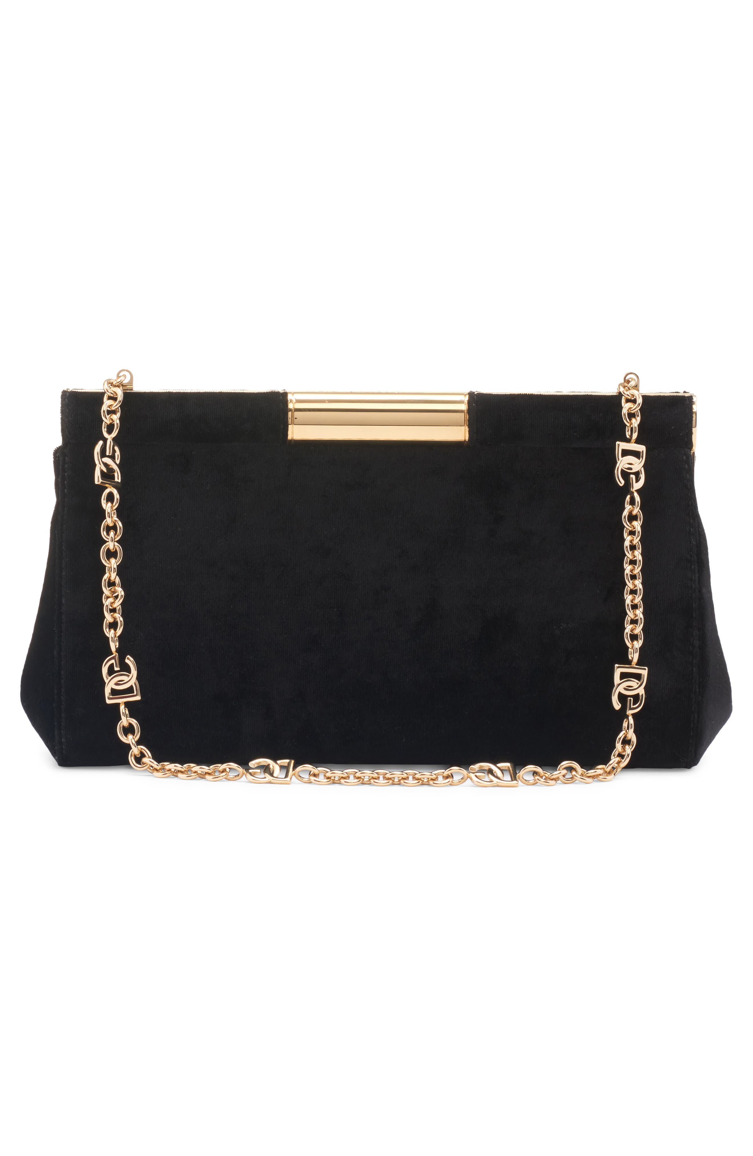 Dolce&Gabbana Medium Marlene Velvet Shoulder Bag, Alternate, color, 80999 Nero