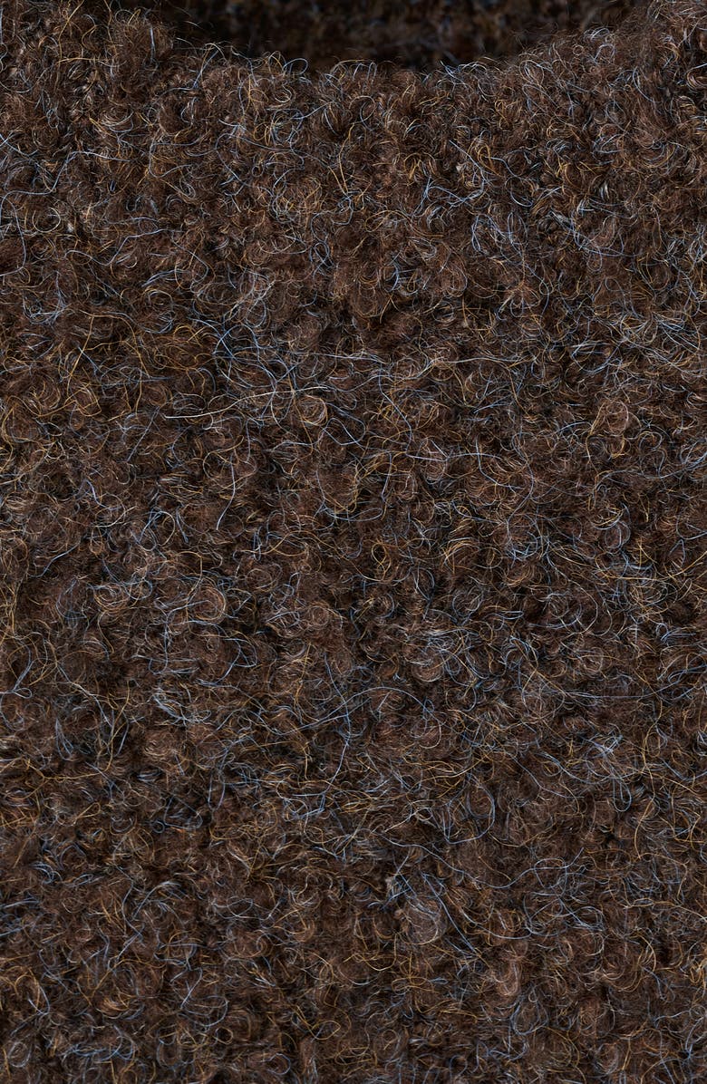 MANGO Short Sleeve Bouclé Sweater, Alternate, color, Chocolate