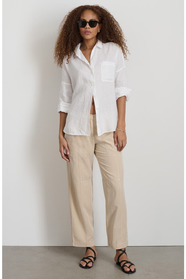 Jo Linen Shirt, Alternate, color, WHITE