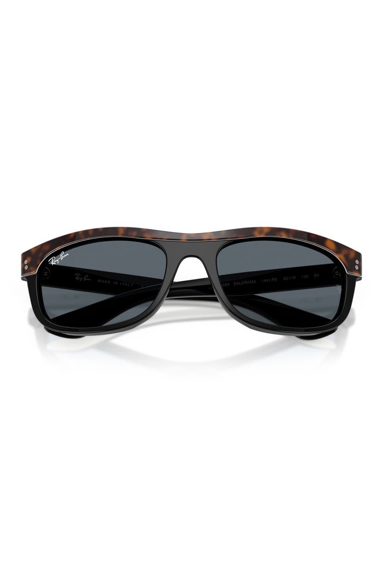 62mm Balorama Rectangle Sunglasses, Alternate, color, HAVANA ON BLACK / BLUE
