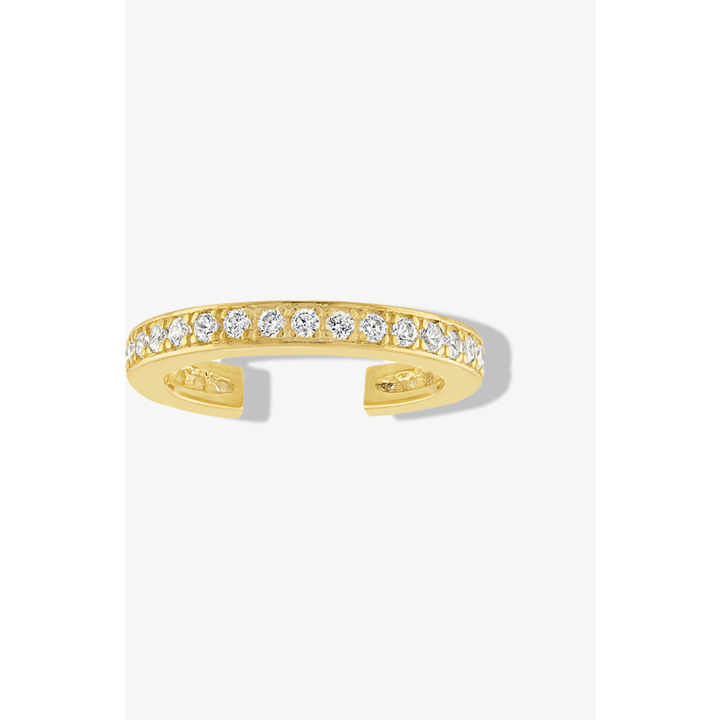 Ben Oni Simple Pave Ear Cuff In 14k Gold Over Sterling Silver Or Sterling Silver In Gold