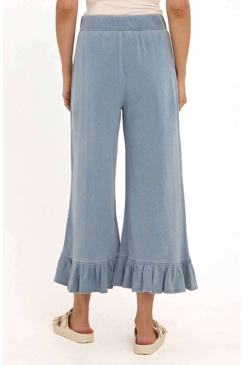 Akela Organic Cotton Terry Cloth Ruffle Hem Pants, Alternate, color, LIGHT WASH
