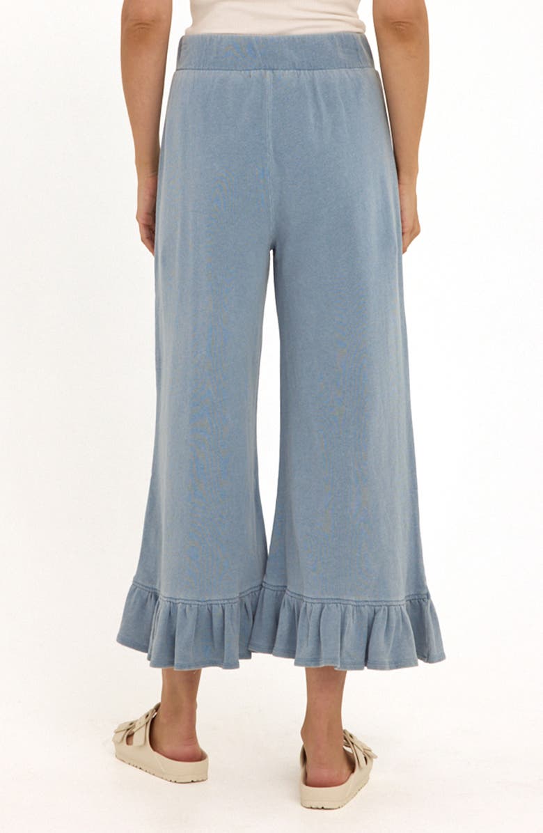 Threads 4 Thought Akela Organic Cotton Terry Cloth Ruffle Hem Pants, Alternate, color, Light Wash