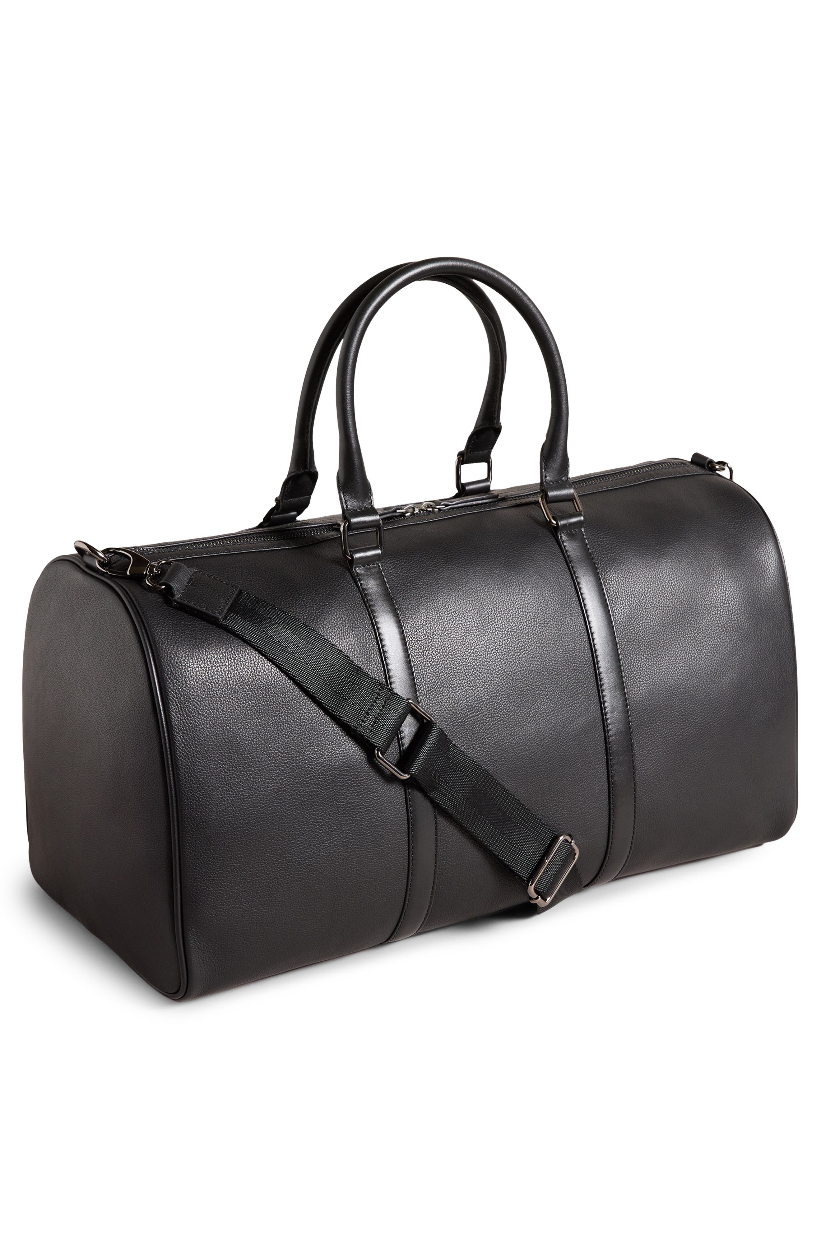 Ted Baker London Canvay Leather Duffle Bag, Alternate, color, 