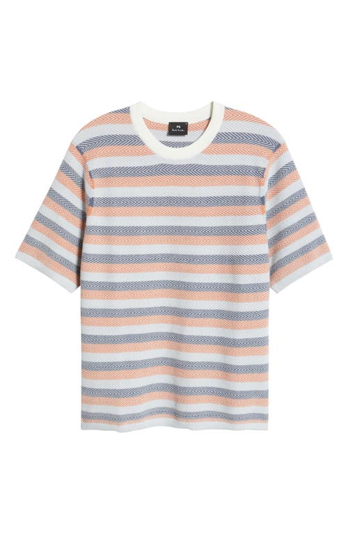 PAUL SMITH PAUL SMITH SHORT SLEEVE STRIPE CHEVRON SWEATER