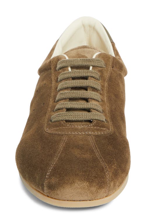 Common Projects Streamlined Suede Sneakers With Perforated Rubber Sole In Brown
