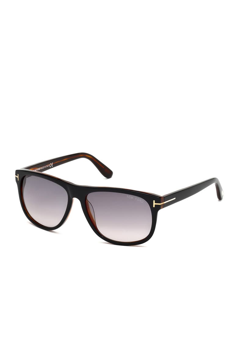 Square 58mm Sunglasses, Main, color, SBLK/SMKG