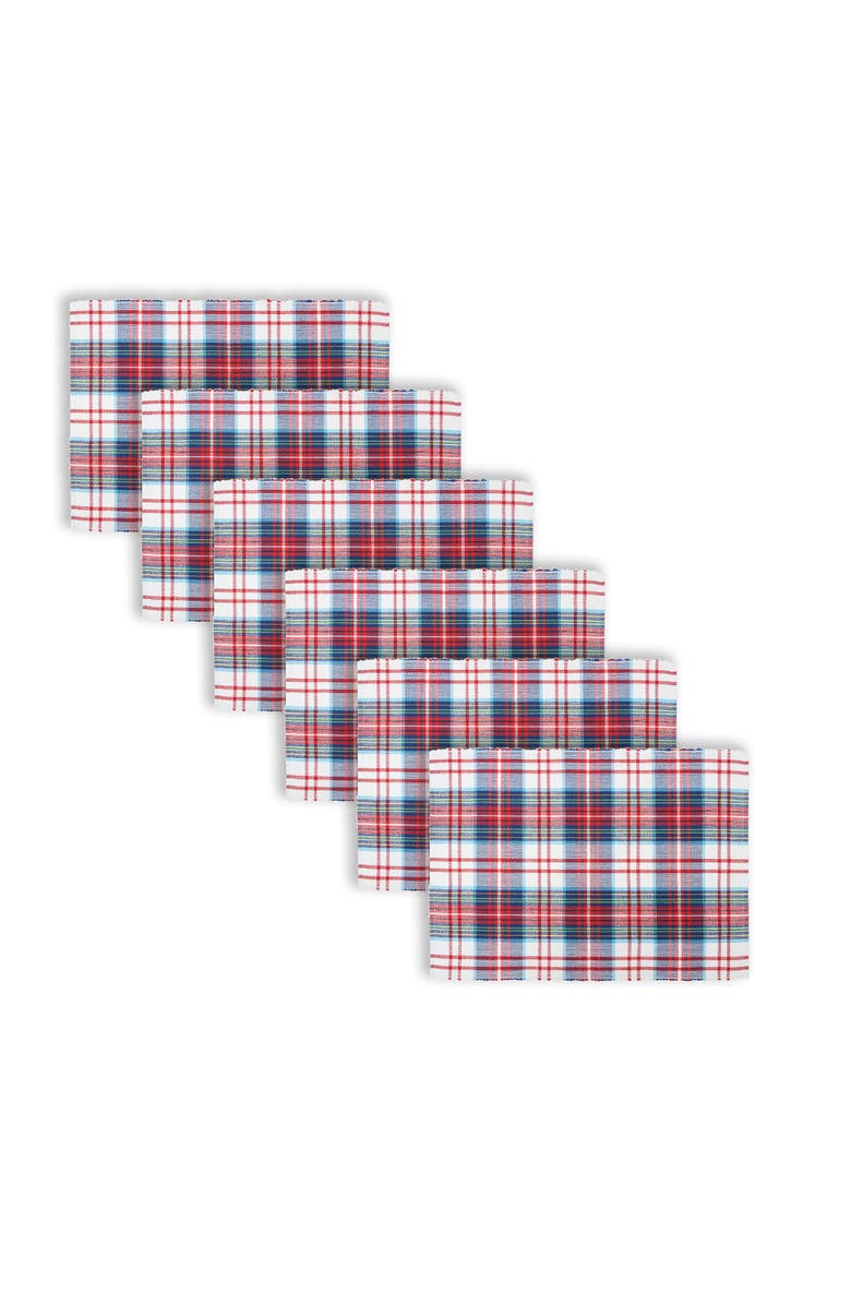 C&F Home Morris Plaid Red And Green Woven Placemats Set of 6 Rustic Lodge, 13" x 19", Alternate, color, Green