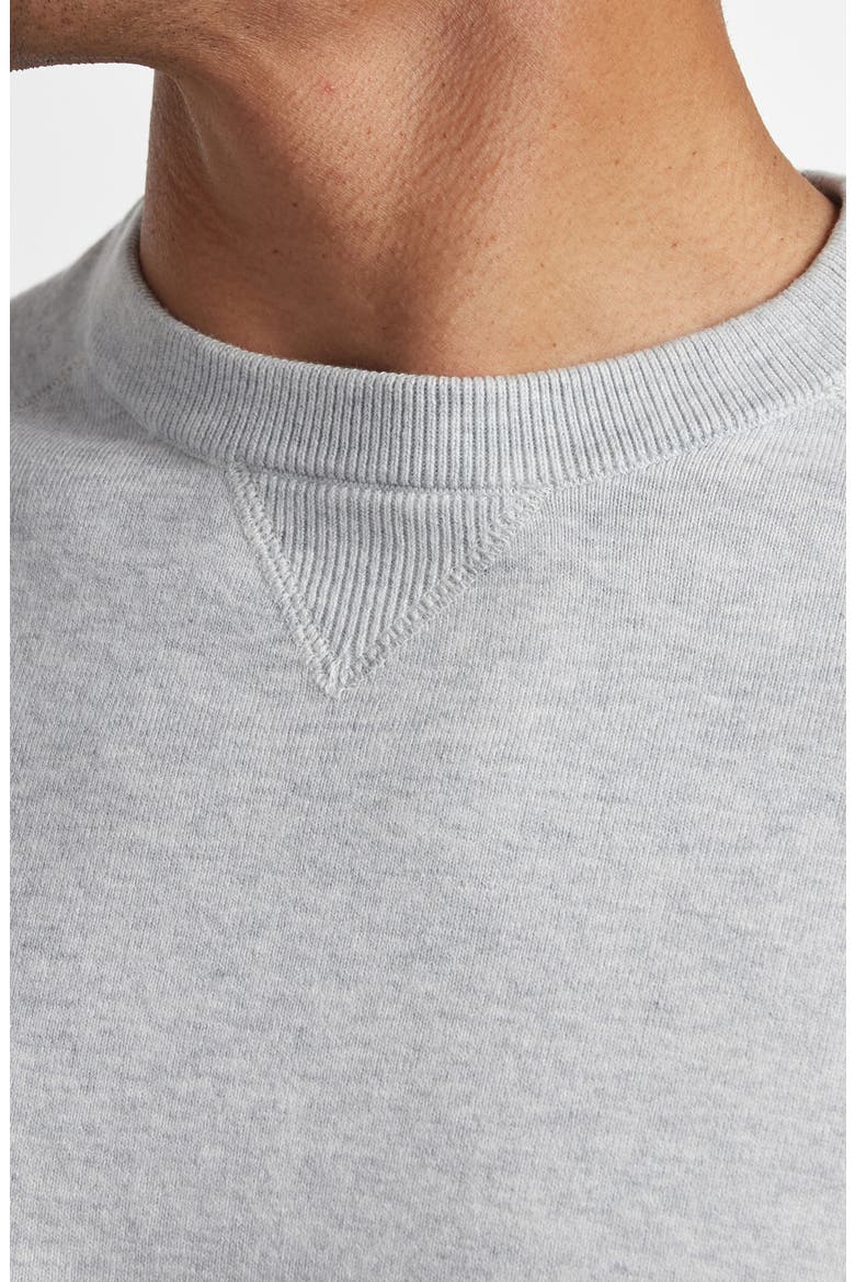 South Point Cotton & Silk Blend Crew Sweater, Alternate, color, HEATHER GREY